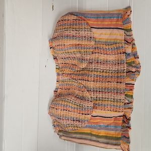 NWT Anthropologie Women's sz L Coorset tunic elastic Top multi-colored